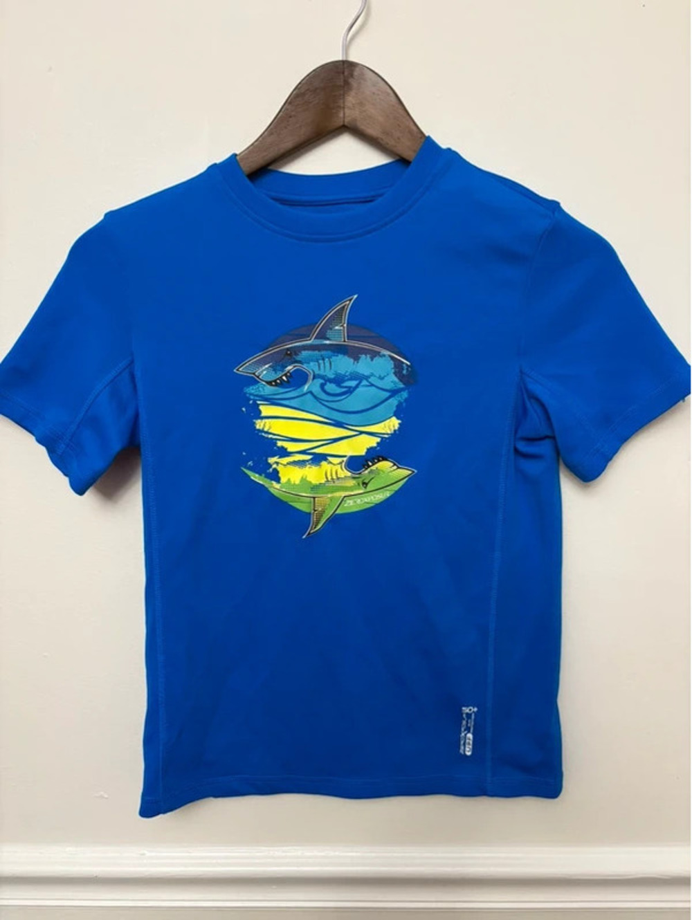ZeroXposur Boys Size 10/12 Shark UPF 50+ Swim Shirt